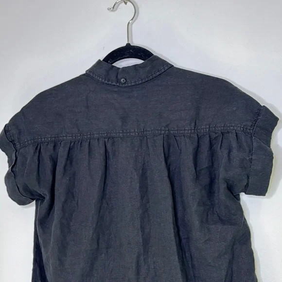 Cloth & Stone Black Casual Linen Shirt Dress - Picture 7 of 8